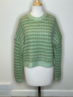Boden Green Marled Crewneck Sweater Size S Alpaca Blend